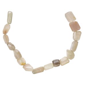 Multi-moonstone 1pkg1, hand-cut faceted nugget bead natural 8 inch small