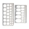 Template, EUROTOOL&reg;, plastic, clear, 10x5 inches with 1-36mm circles and 8x5-1/4 inches with 5x3mm-70x40mm ovals. Sold per 2-piece set. image number 0
