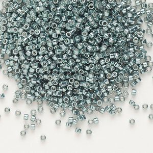 Seed bead, Delica®, glass, pkg/50g, #11 round, opaque galvanized peacock (DB-0432).