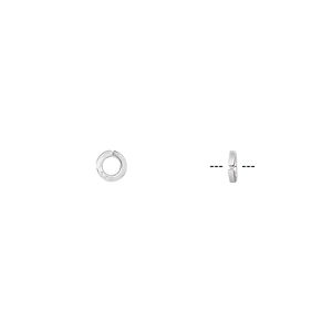 Jump ring, sterling silver, 4mm round square wire, 2.4mm inside diameter, 20 gauge. Sold per pkg of 50.