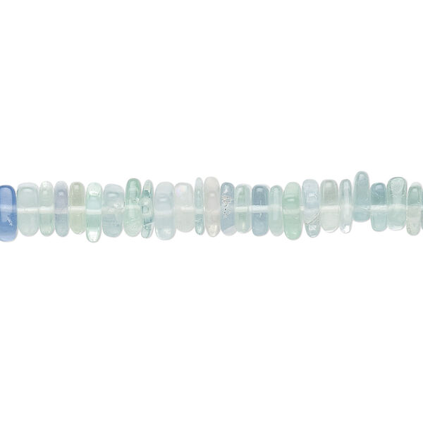 Bead, blue-green fluorite and purple fluorite (natural), shaded, 4x1mm-6x2mm hand-cut square rondelle, B grade, Mohs hardness 4. Sold per 8-inch strand, approximately 95-150 beads. image number 0
