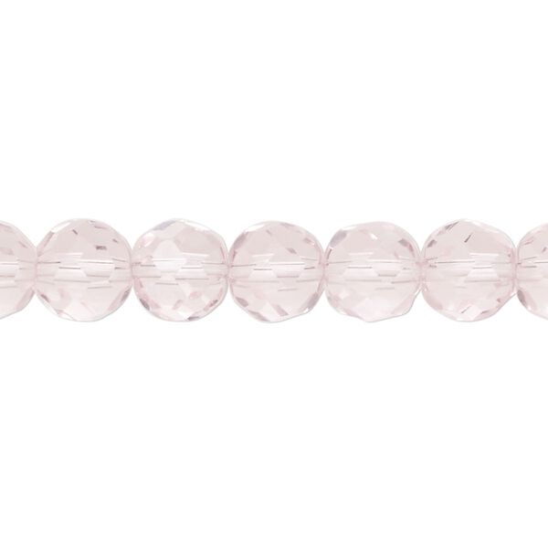 Bead, glass, translucent pink, 8mm faceted round. Sold per 8-inch strand, approximately 30 beads. image number 0