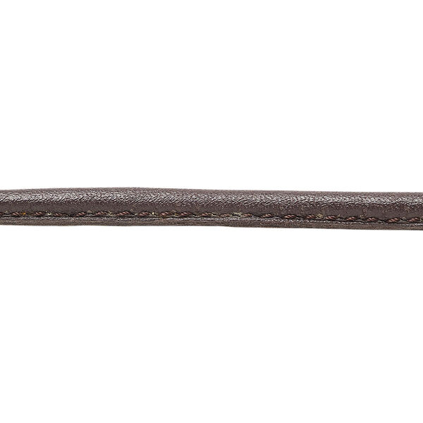Cord, leather, brown, 4mm stitched. Sold per 5-yard spool. image number 0
