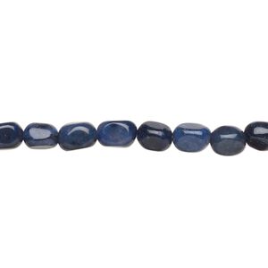 Dumortierite 1pkg1, pebble bead natural 15.5-16 inch small