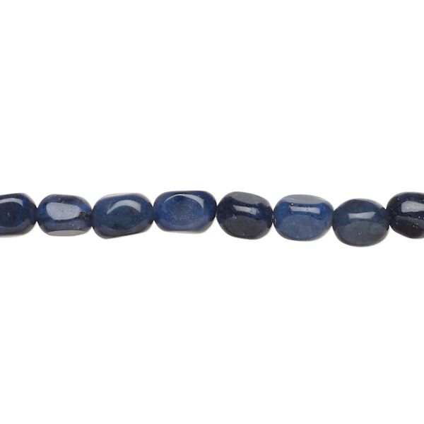 Dumortierite 1pkg1, pebble bead natural 15.5-16 inch small image number 0