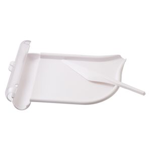 Sorting tray, plastic and steel, white and clear, 8-1/2 x 6-1/2 x 1-1/4 inches. Sold individually.