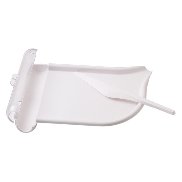 Sorting tray, plastic and steel, white and clear, 8-1/2 x 6-1/2 x 1-1/4 inches. Sold individually. image number 0