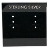 Earring card, flocked plastic, black and silver, 2x2-inch square with "STERLING SILVER." Sold per pkg of 100. image number 0