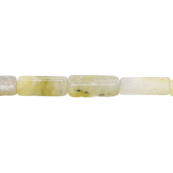 Bead, olive new "jade" (serpentine) (natural), 12x4mm-13x5mm square tube, D- grade, Mohs hardness 2-1/2 to 6. Sold per 15" to 16" strand. image number 0