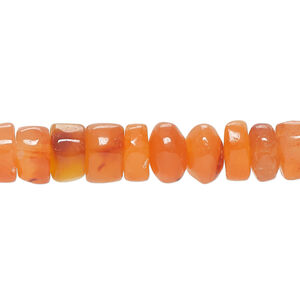 Carnelian / red agate 1pkg1, hand-cut rondelle / heishi bead, 12 inch 7x4mm-9x5mm