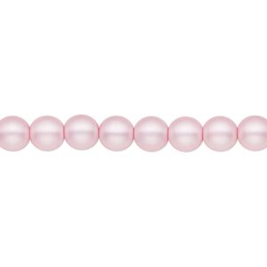 Bead, Czech pearl-coated glass druk, opaque matte light pink, 6mm round. Sold per 15-1/2" to 16" strand.