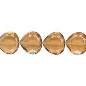 Golden quartz 1pkg10, hand-cut faceted teardrop bead 12mm
