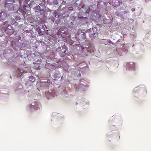 Seed bead, Miyuki 1pkg10g, glass, #5 triangle, transparent lilac inside dyed color clear (TR-1113)