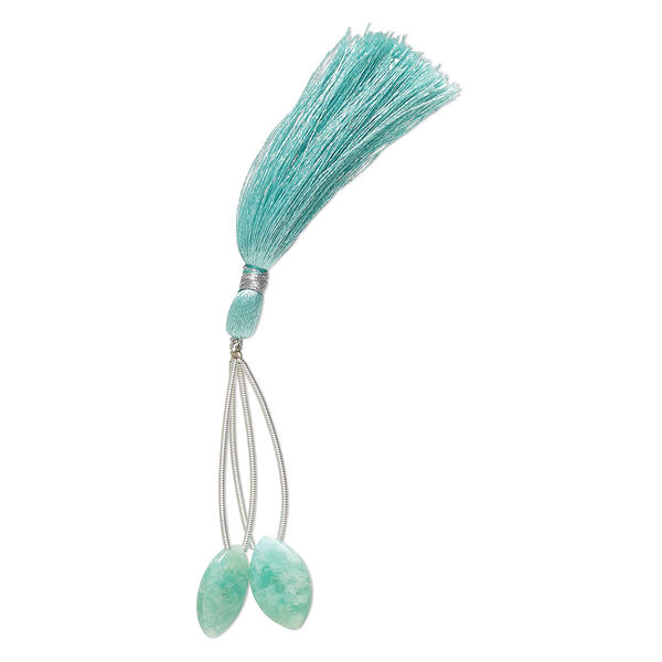 Amazonite 1pkg2, hand-cut top-drilled puffed marquise bead natural B grade, 18x11mm image number 1