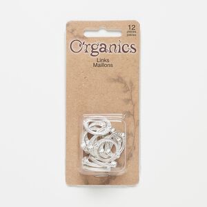 Bead frame, silver-finished "pewter" (zinc-based alloy), 19x16mm matte open oval with dot design, 12x12mm hole. Sold per pkg of 12.