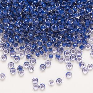 Seed bead, Preciosa Ornela Czech glass, pkg/500g, #8 rocaille, transparent terra intensive violet-lined clear, (08A28).