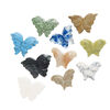 Multi-gemstone / glass 1pkg10, carved butterfly bead mix 32x23mm-40x33mm image number 0