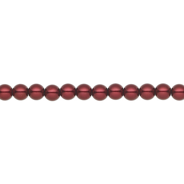 Pearl 50pk bordeaux, Preciosa Czech crystal 4mm round image number 0