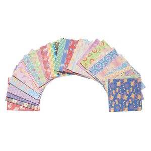 Origami paper 1pkg1, Washi (imitation), multicolored, 3x3-inch square, 45 total patterns. Pkg of 180 sheets.