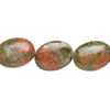 Unakite 1pkg1, puffed oval bead natural, 15 inch 15x12mm-16x13mm image number 0