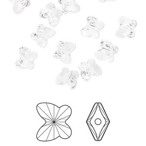 Bead 360pk crystal, Swarovski® 6x5mm butterfly 5754