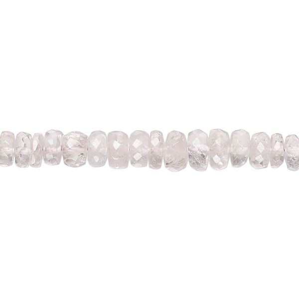 Morganite 1pkg1, hand-cut faceted rondelle bead natural B grade, 17 inch graduated 4x2mm-6x3mm image number 0