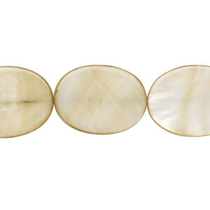 Mother-of-pearl shell 1pkg1, flat oval bead 15 inch pear 19x15mm-20x15mm