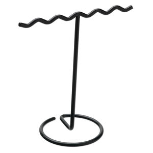 Display, earring, steel and vinyl, black, 4 x 3-1/4 x 2 inches. Sold per pkg of 4.