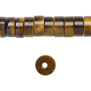 Tigereye 1pkg10, heishi bead natural 10x5mm