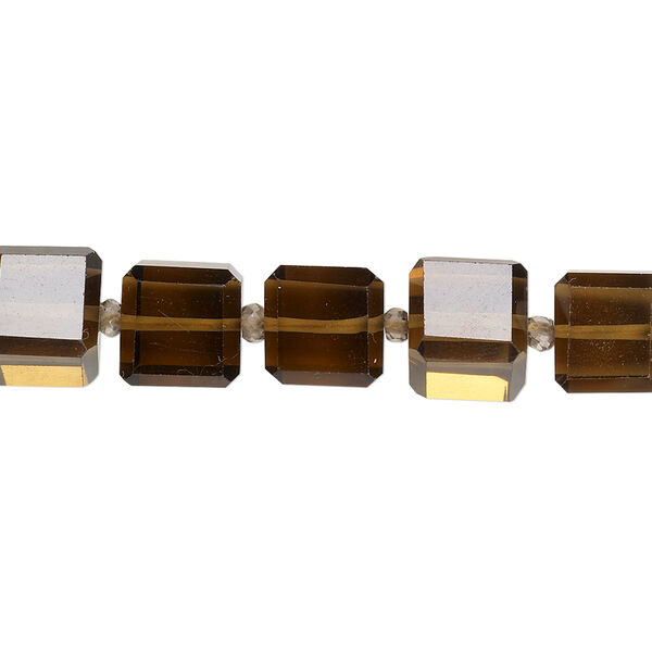 Golden quartz 1pkg5, hand-cut faceted cube bead 8mm image number 0