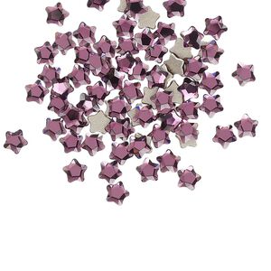 Flat back 720pk amethyst foil back, Swarovski® 4mm star flower 2754
