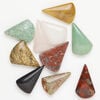 Multi-gemstone 1pkg10, top-drilled puffed / flat fan drop mix 29x17mm-36x29mm image number 0
