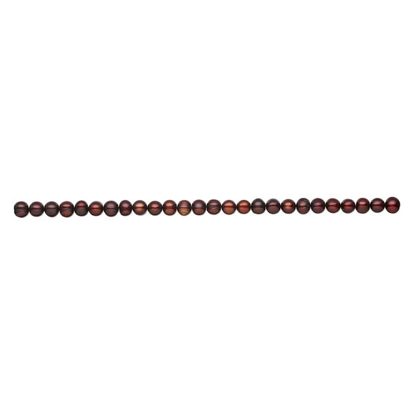 Freshwater pearl 1pkg1, semi-round, 15.5-16 inch dark copper rose 8-10mm cultured image number 1