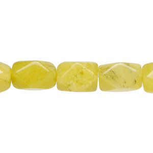 Yellow quartz 1pkg1, 4-sided rectangle bead, 15 inch 11x8mm-13x9mm