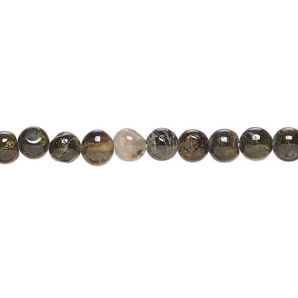 Black tourmaline 1pkg1, hand-cut round bead natural, 13 inch 4-5mm image number 0