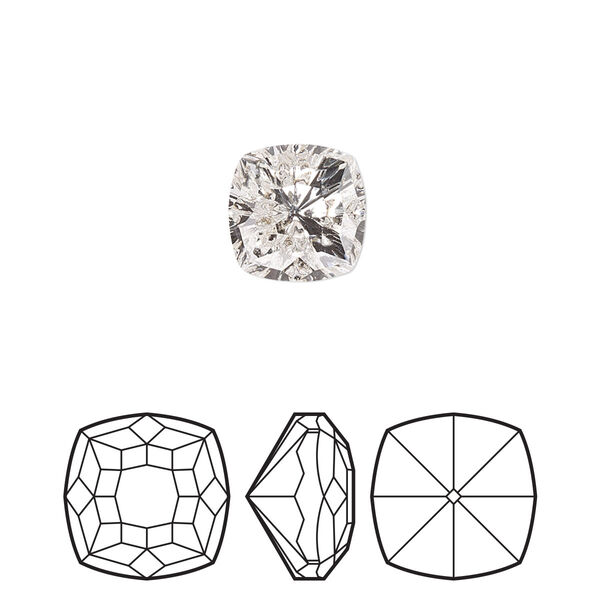 Fancy stone 2pk crystal foil back, Crystal Passions® 10mm magical square 4460 image number 0