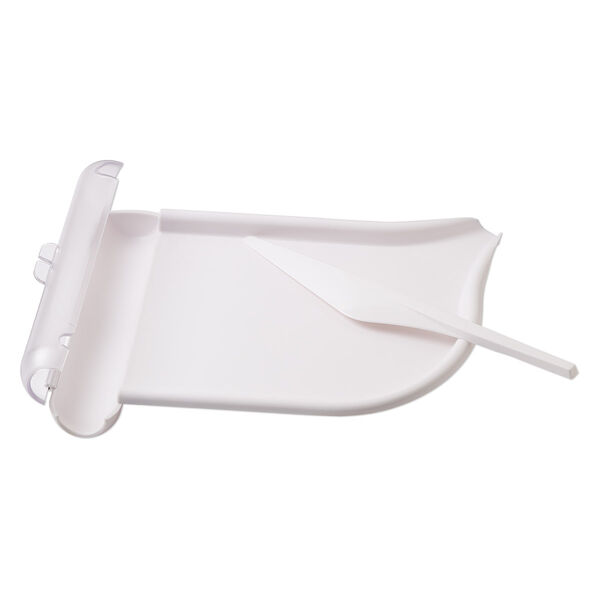 Sorting tray, plastic and steel, white and clear, 8-1/2 x 6-1/2 x 1-1/4 inches. Sold individually. image number 0