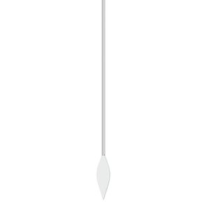 Paddle pin, silver-plated brass, 2-inch spear style, 22 gauge. Sold per pkg of 100.