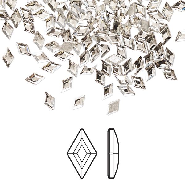 Flat back 288pk crystal silver shade foil back, Swarovski® 5x3mm diamond 2773 image number 0