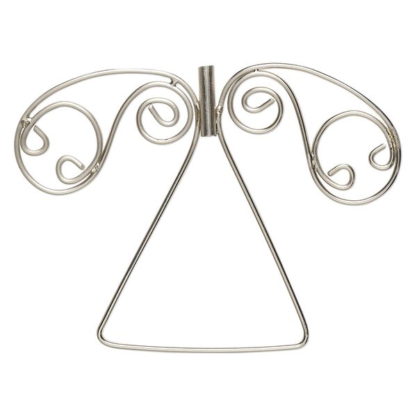Wire frame, steel, 5x4-inch angel with 1-inch tube, 4mm inside diameter. Sold individually. image number 0