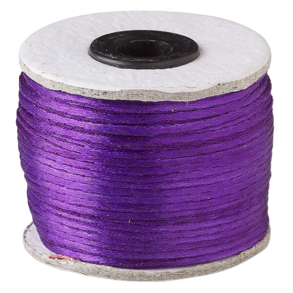 Cord, Satinique™, satin, purple, 1mm. Sold per 200-foot spool. image number 0
