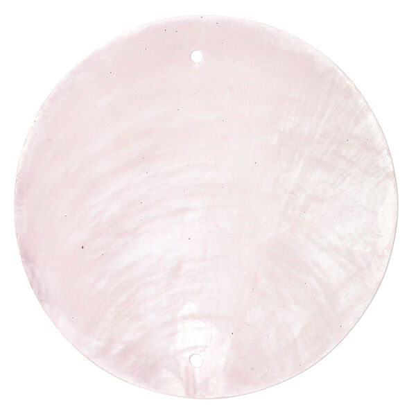 Wind chime component capiz shell 20pk 50mm double-drilled flat round, translucent cotton candy dyed image number 0