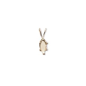 Pendant, Snap-Tite®, 14Kt gold-filled, 8x4mm 6-prong marquise setting. Sold individually.