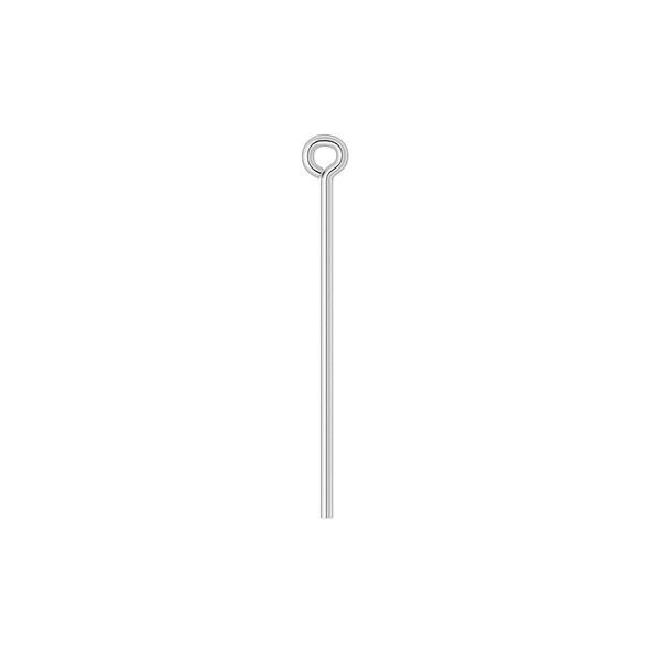 Eye pin, sterling silver, 1 inch, 21 gauge. Sold per pkg of 30. image number 0