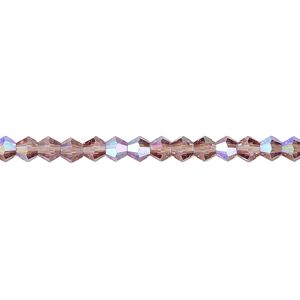 Bead 1pk transparent medium purple AB, Celestial Crystal® 4mm bicone 15.5-16 inch