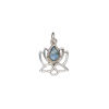 Labradorite / sterling silver 1pkg1, open lotus drop natural antiqued 12x12mm image number 1