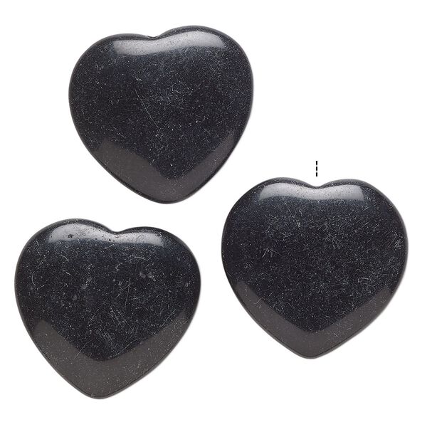Blackstone 1pkg3, half-drilled puffed heart drop 24-26mm image number 0