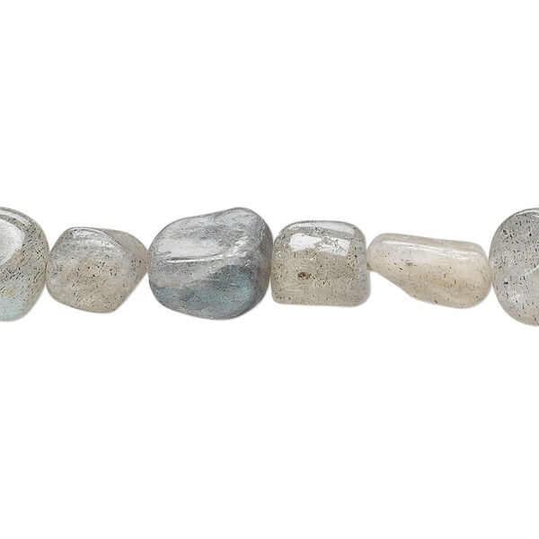 Labradorite 1pkg1, pebble bead natural B grade, 15 inch medium image number 0