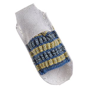 Finger guard, split leather and elastic, multicolored, medium with closed tip. Sold individually.