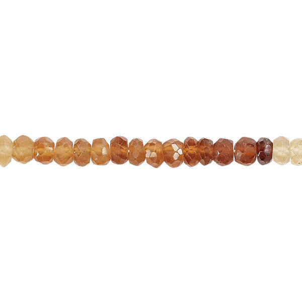 Hessonite garnet 1pkg1, hand-cut faceted rondelle bead natural 13 inch 4x2mm-5x3mm image number 0